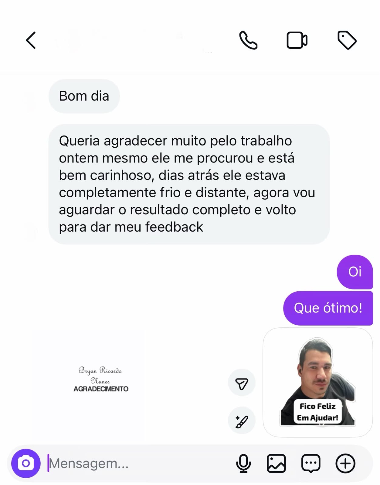 Depoimento de Cliente
