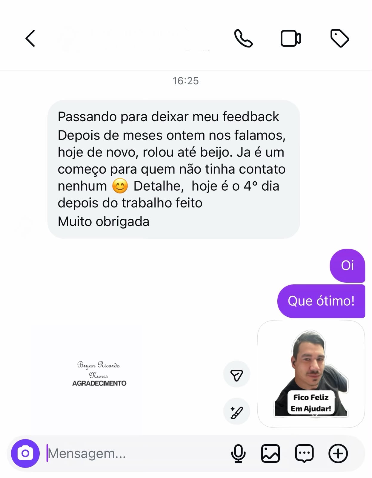 Depoimento de Cliente