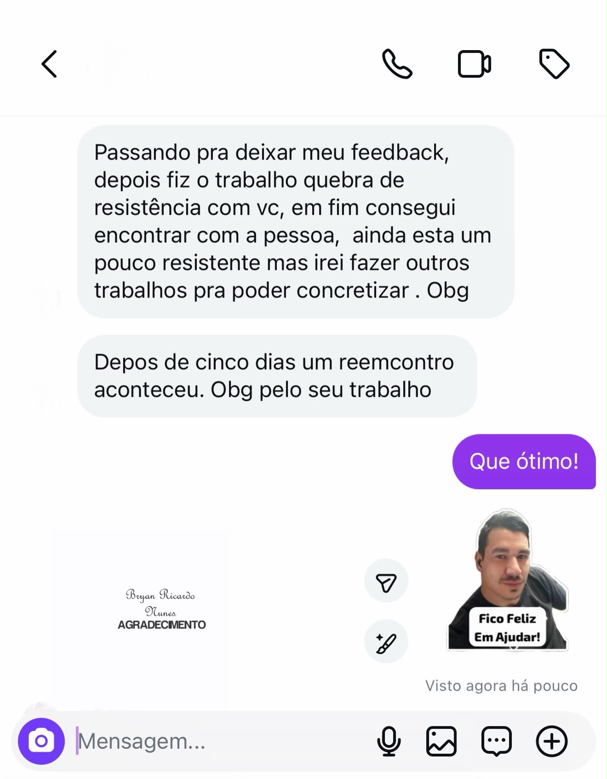 Depoimento de Cliente