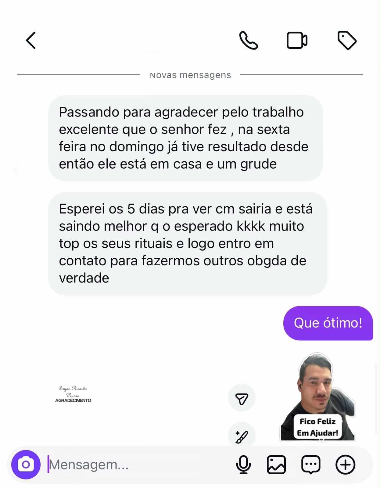 Depoimento de Cliente