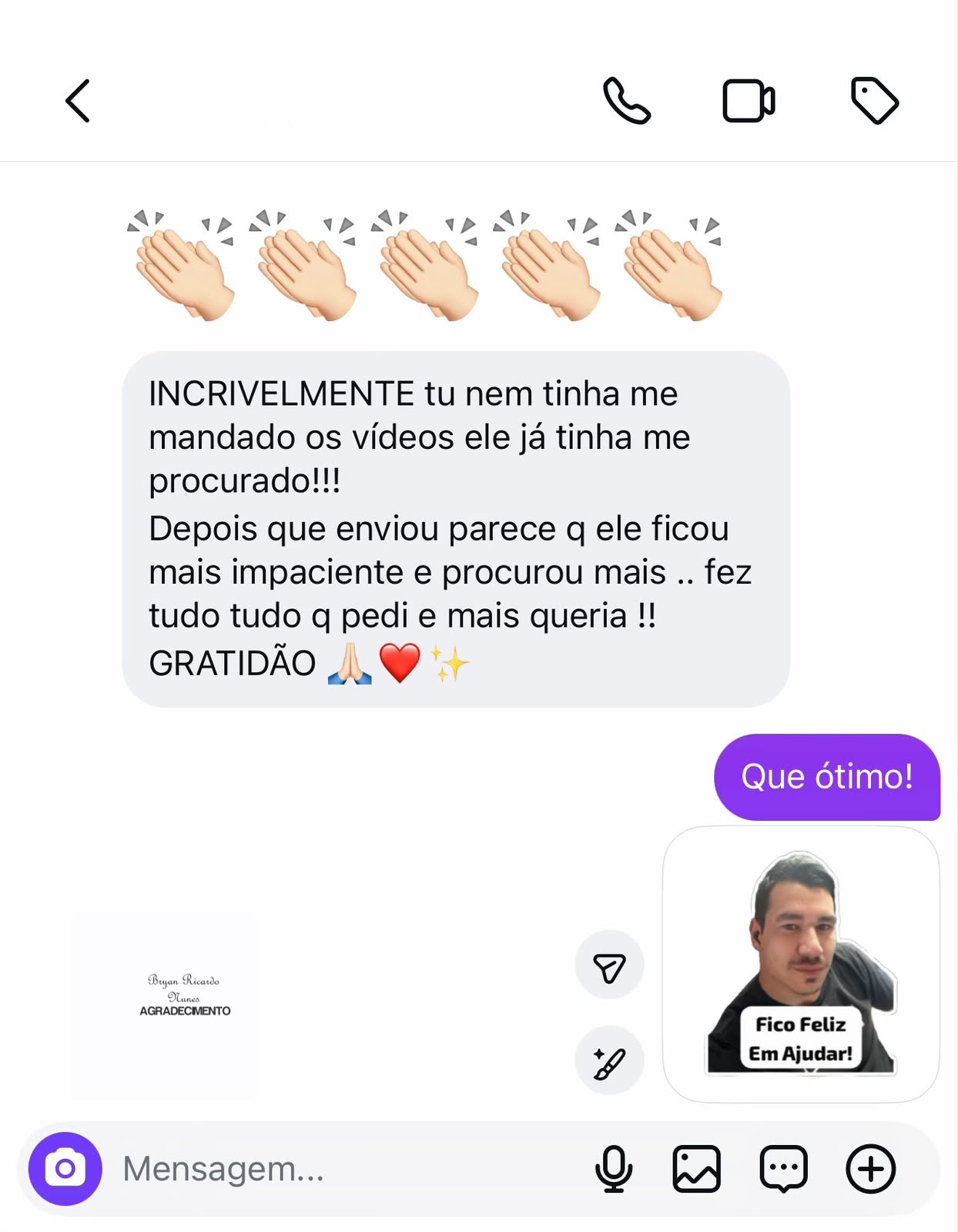 Depoimento de Cliente