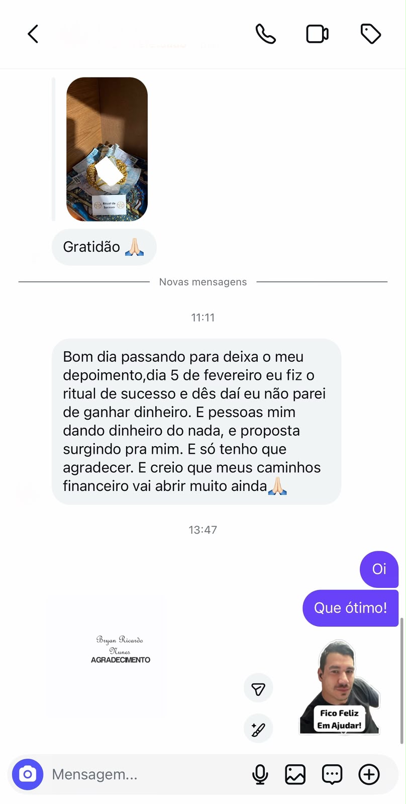 Depoimento de Cliente