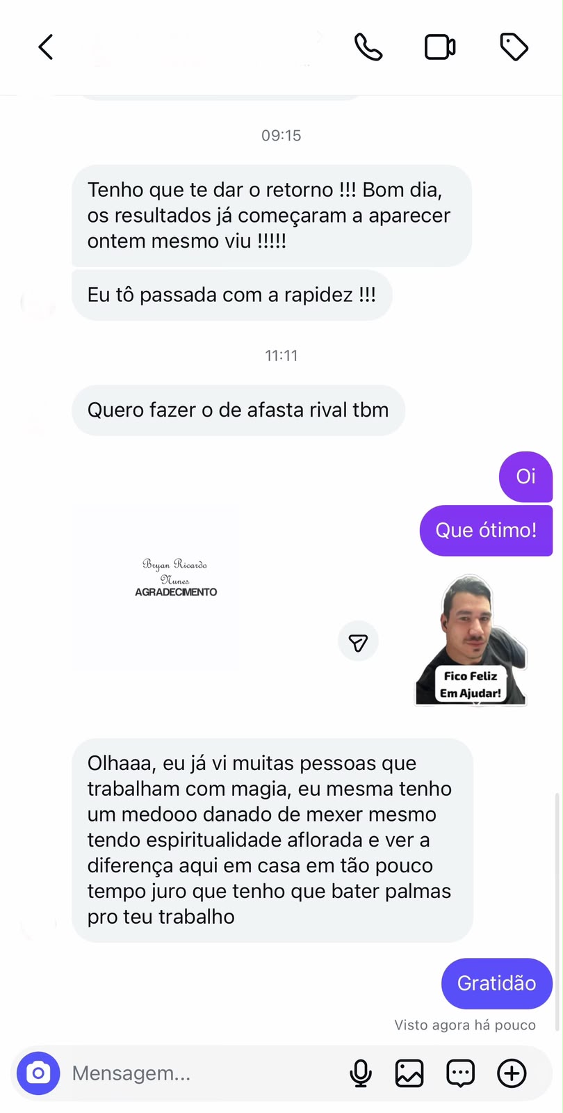 Depoimento de Cliente