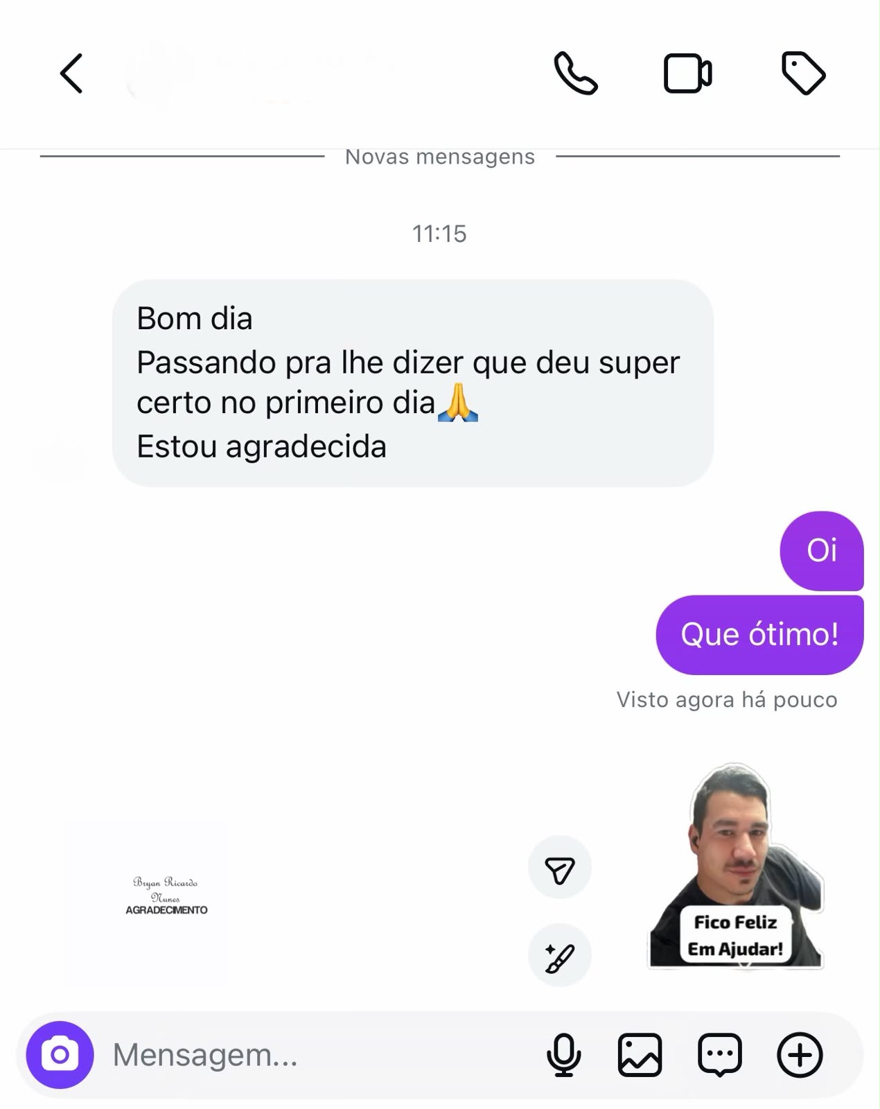 Depoimento de Cliente