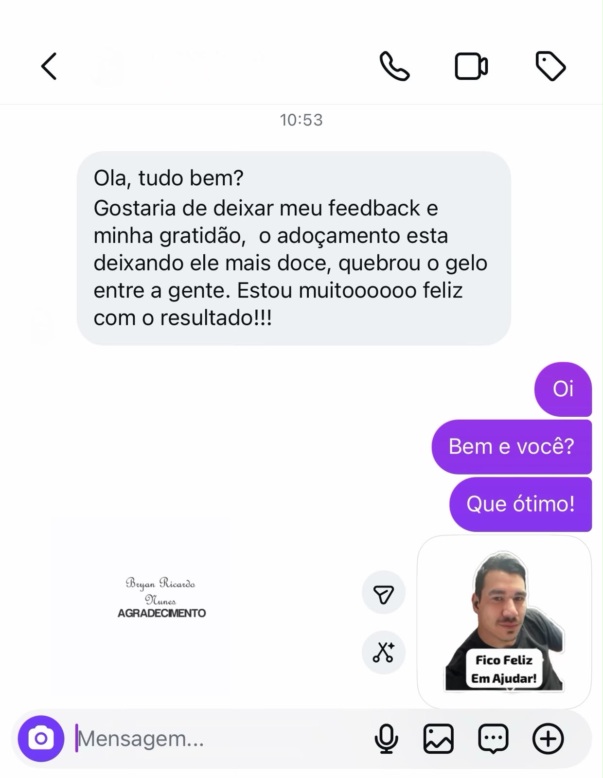 Depoimento de Cliente