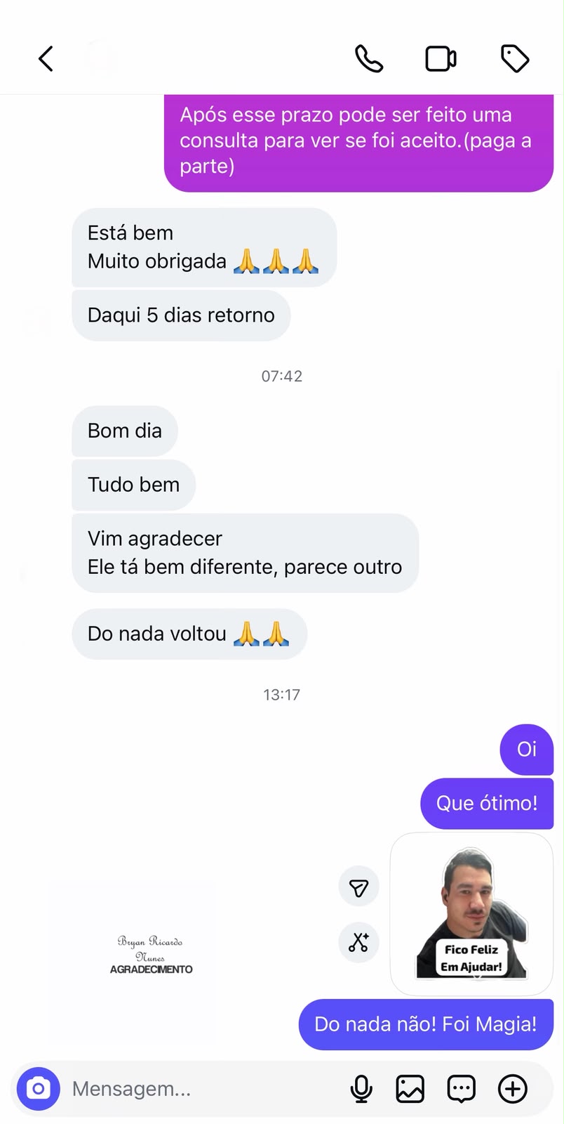 Depoimento de Cliente