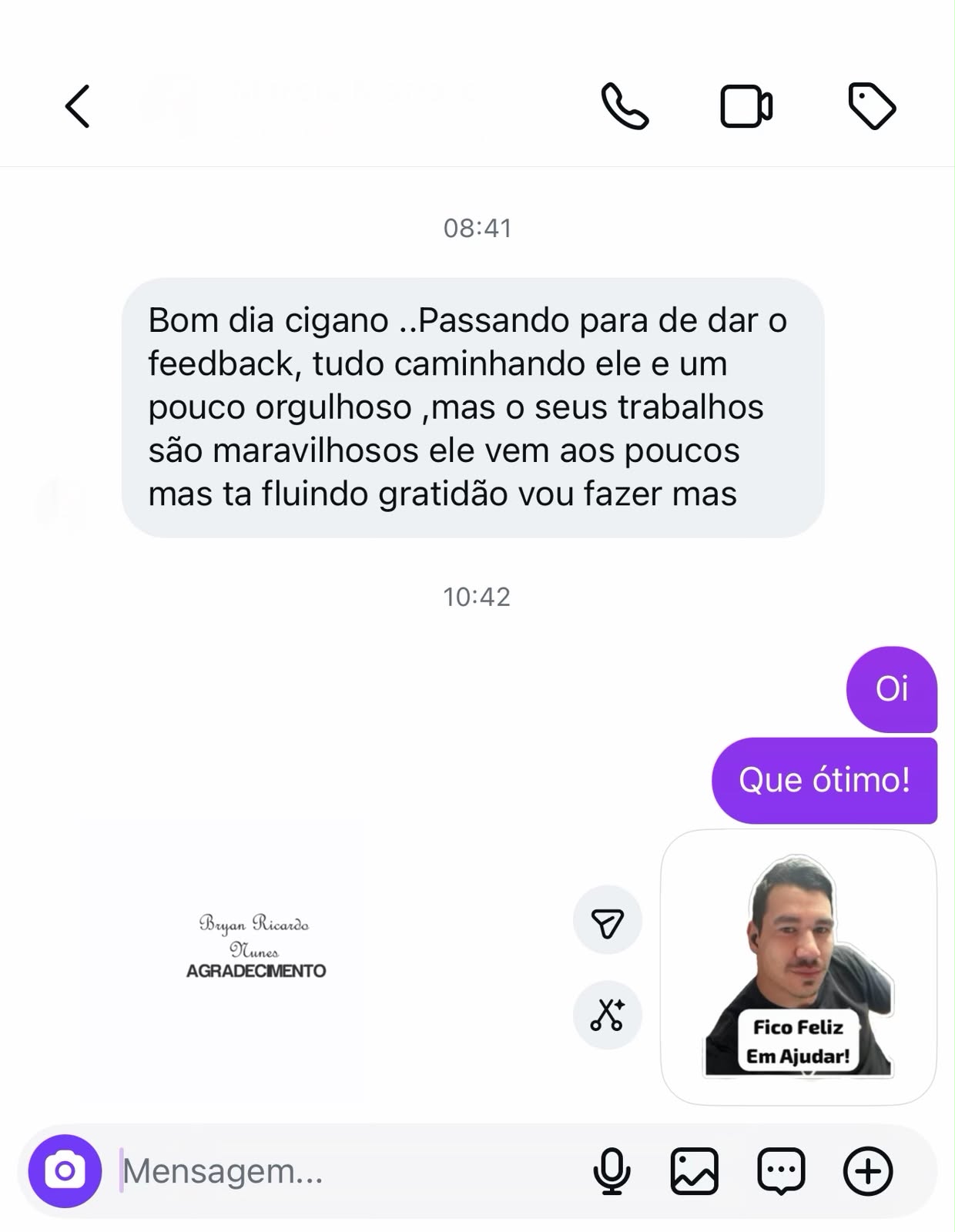 Depoimento de Cliente