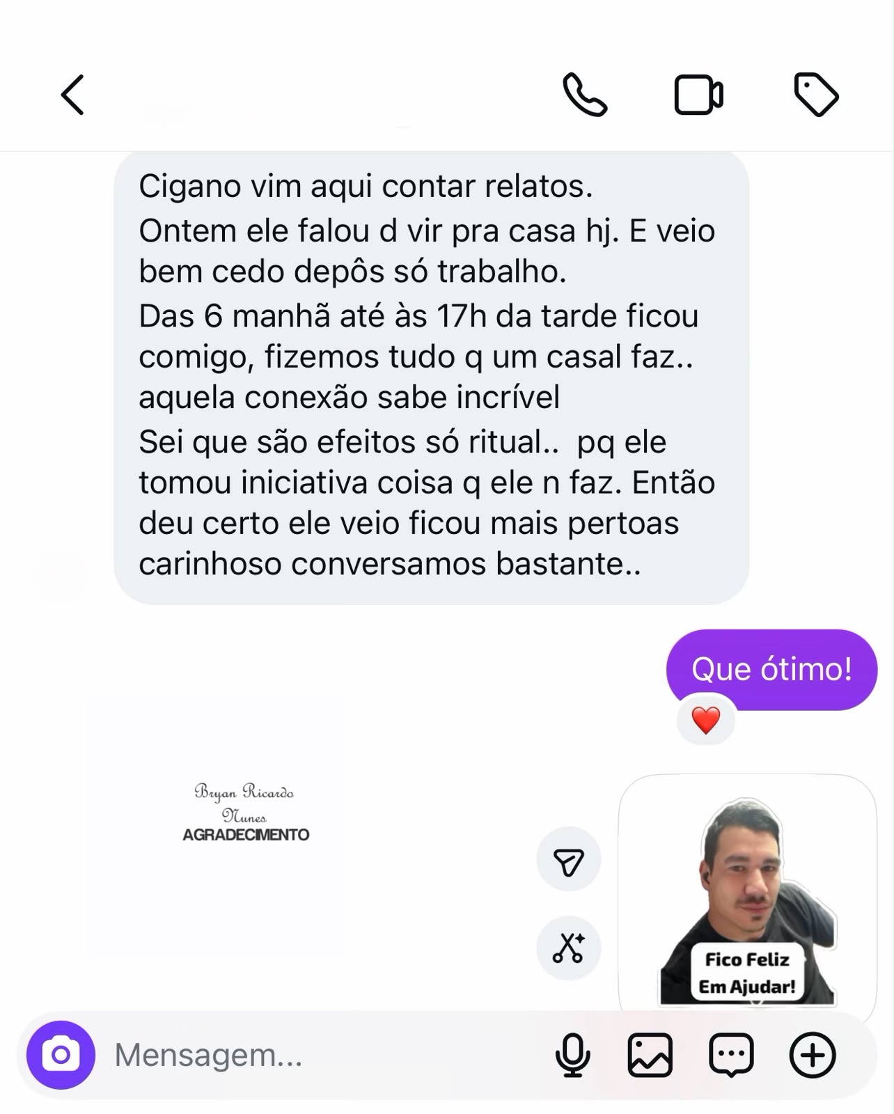 Depoimento de Cliente