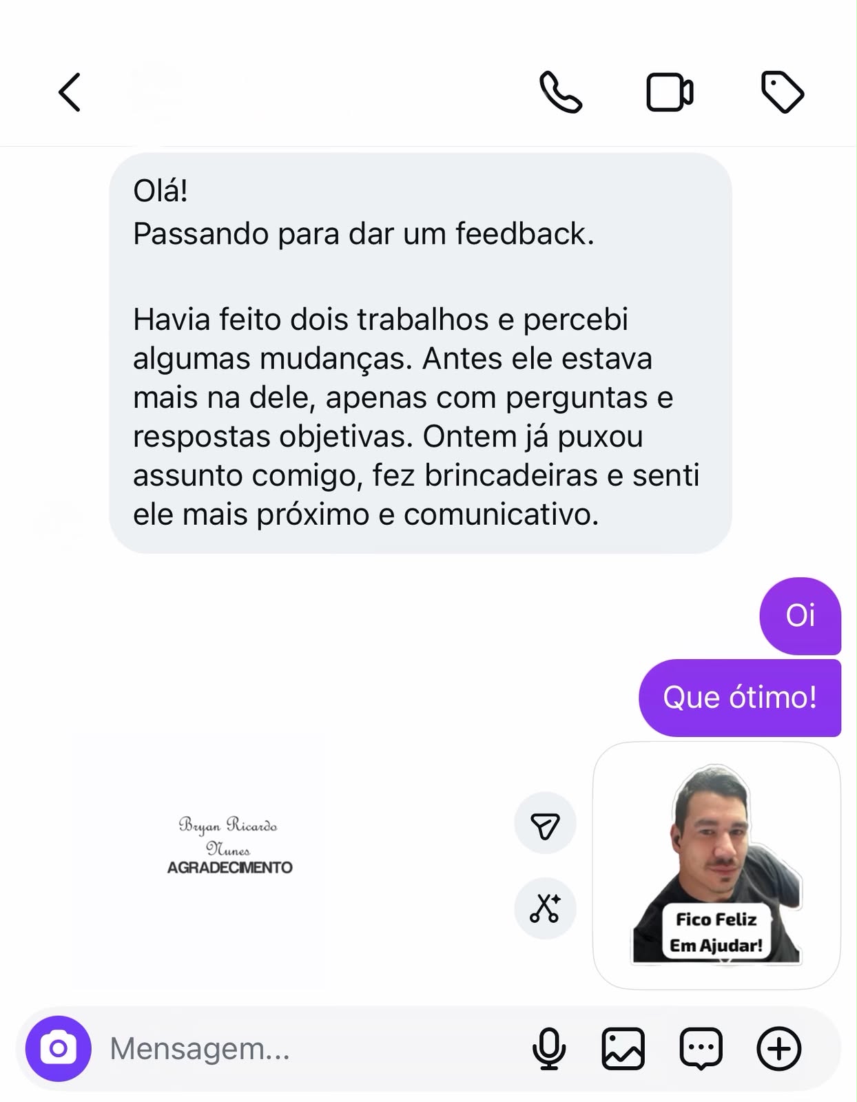 Depoimento de Cliente