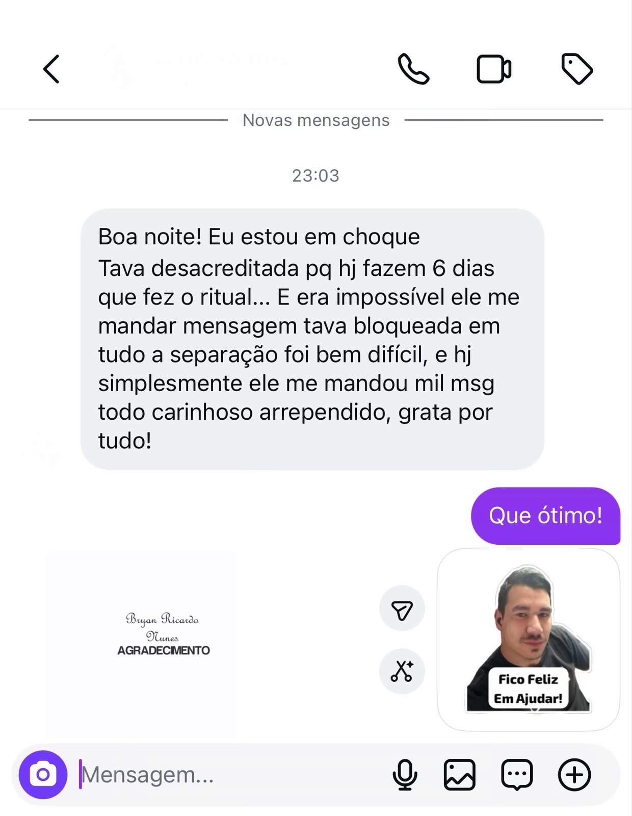 Depoimento de Cliente