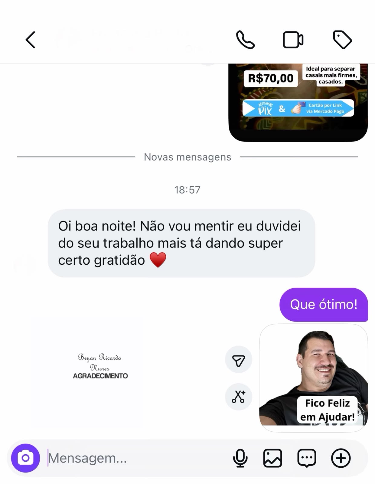 Depoimento de Cliente