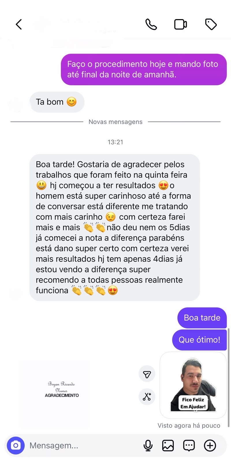 Depoimento de Cliente