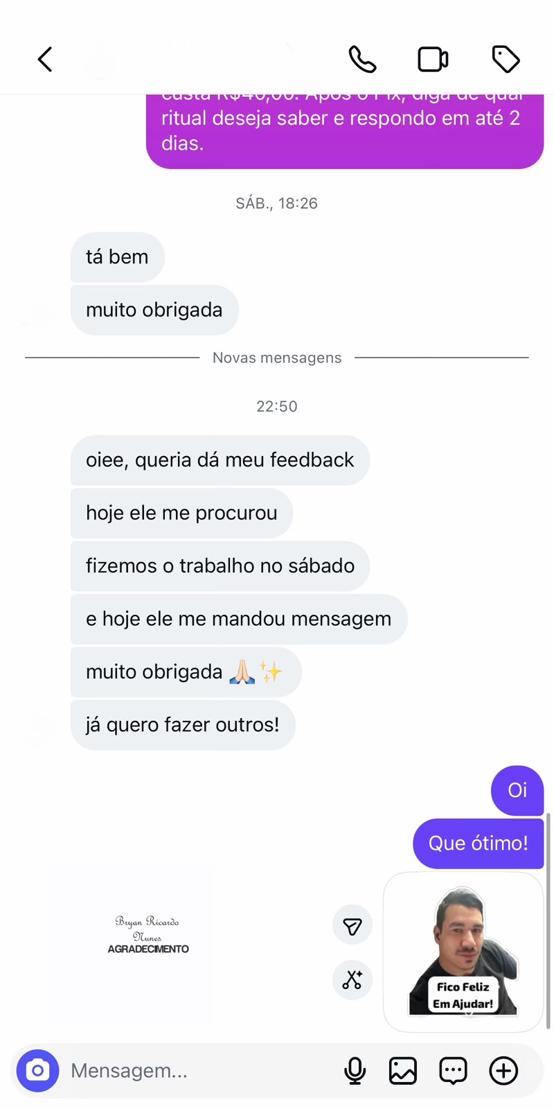 Depoimento de Cliente