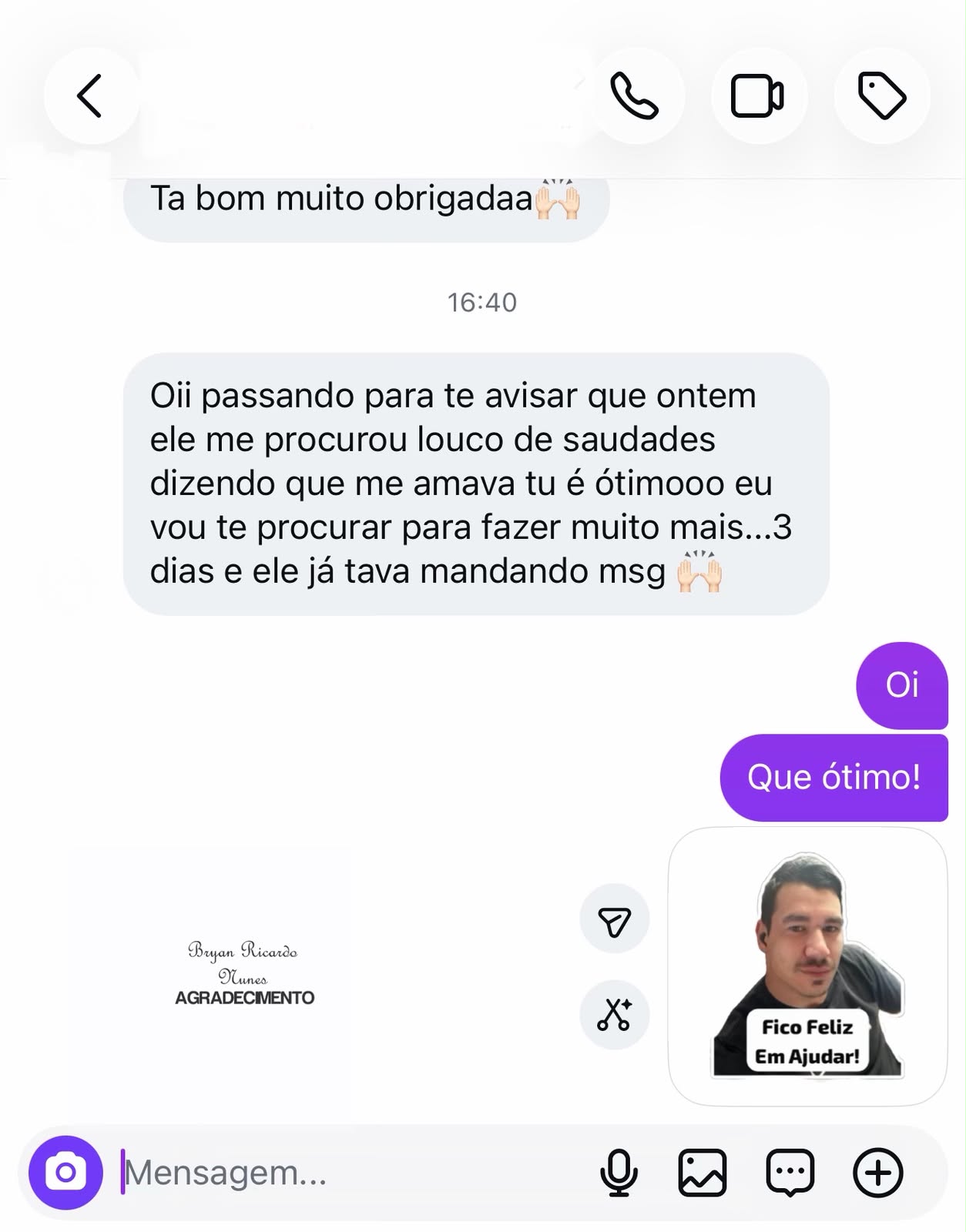 Depoimento de Cliente