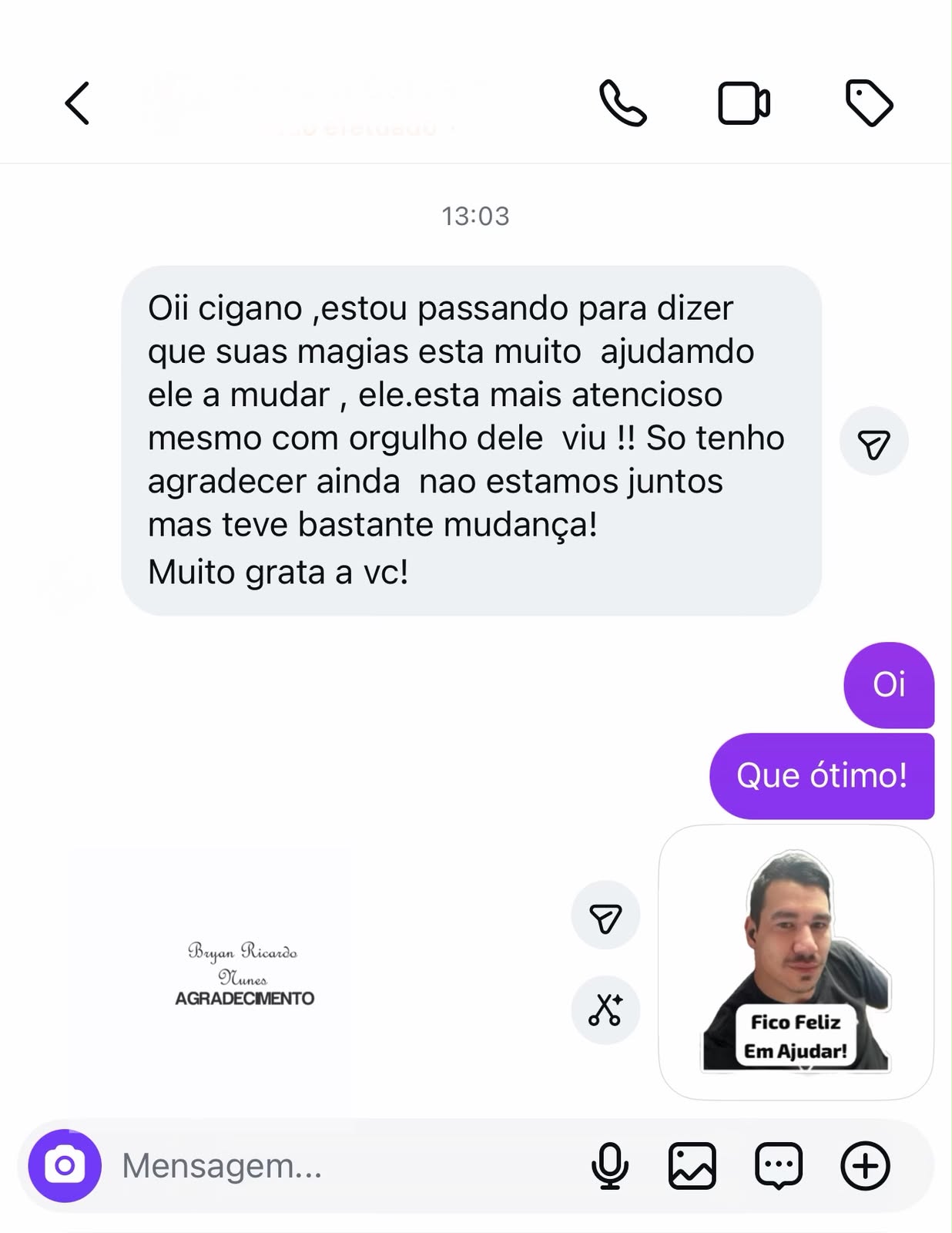 Depoimento de Cliente