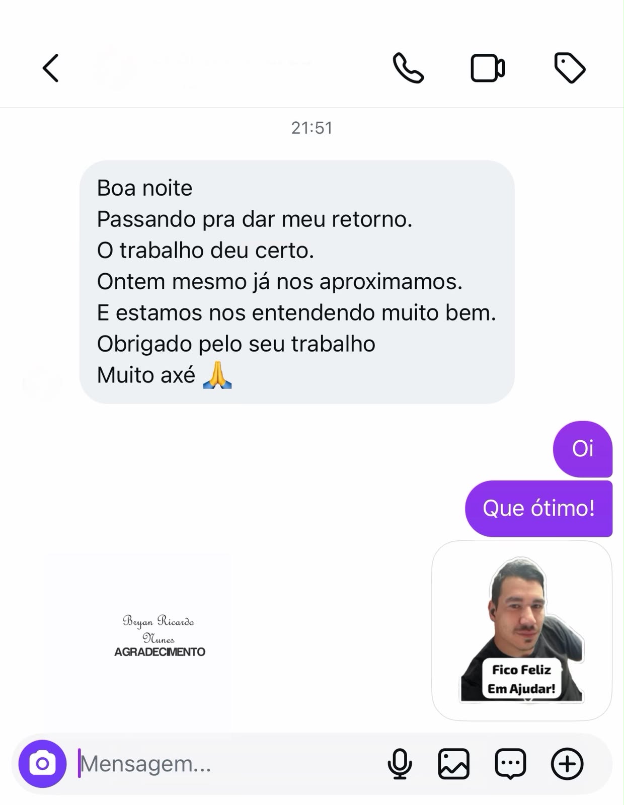 Depoimento de Cliente