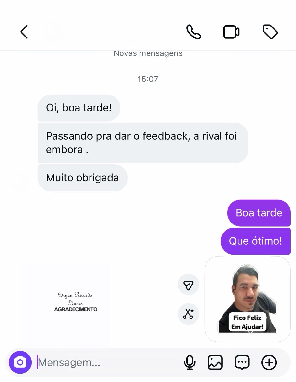 Depoimento de Cliente